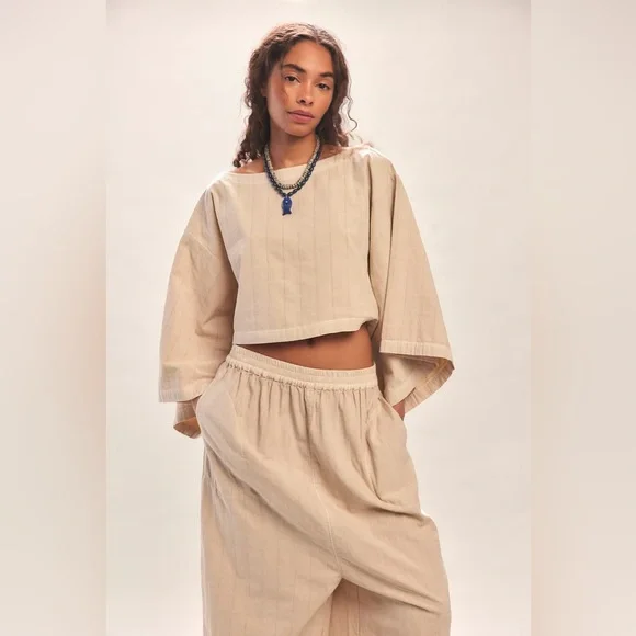 Free People Check Me Out Harem Pant Set - Picture 3 of 4